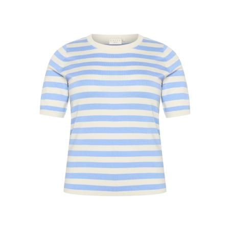 KAFFE CURVE Trui Malia beige / hemelsblauw