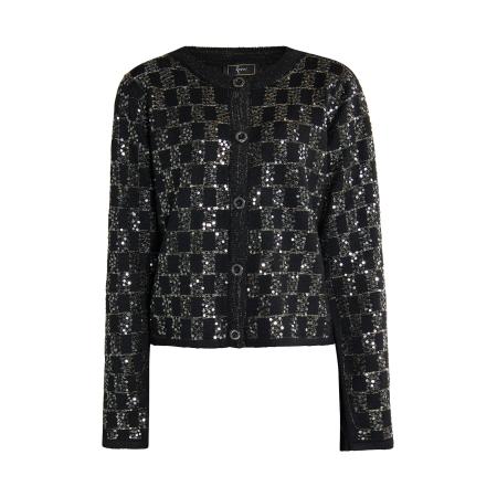 Faina faina Gebreid vest zwart / zilver