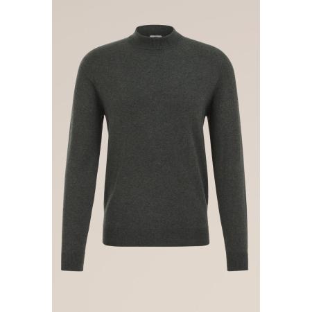 WE Fashion Heren slim fit fijngebreide trui - Slim Fit - Donkergroen - Katoen - Maat: S