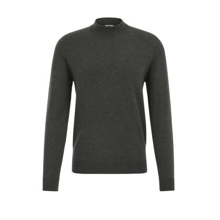 WE Fashion Heren fijngebreide trui - Regular fit - Donkergroen - Katoen - Maat: M