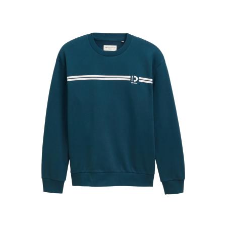 Tom Tailor TOM TAILOR DENIM Sweatshirt smaragd / wit