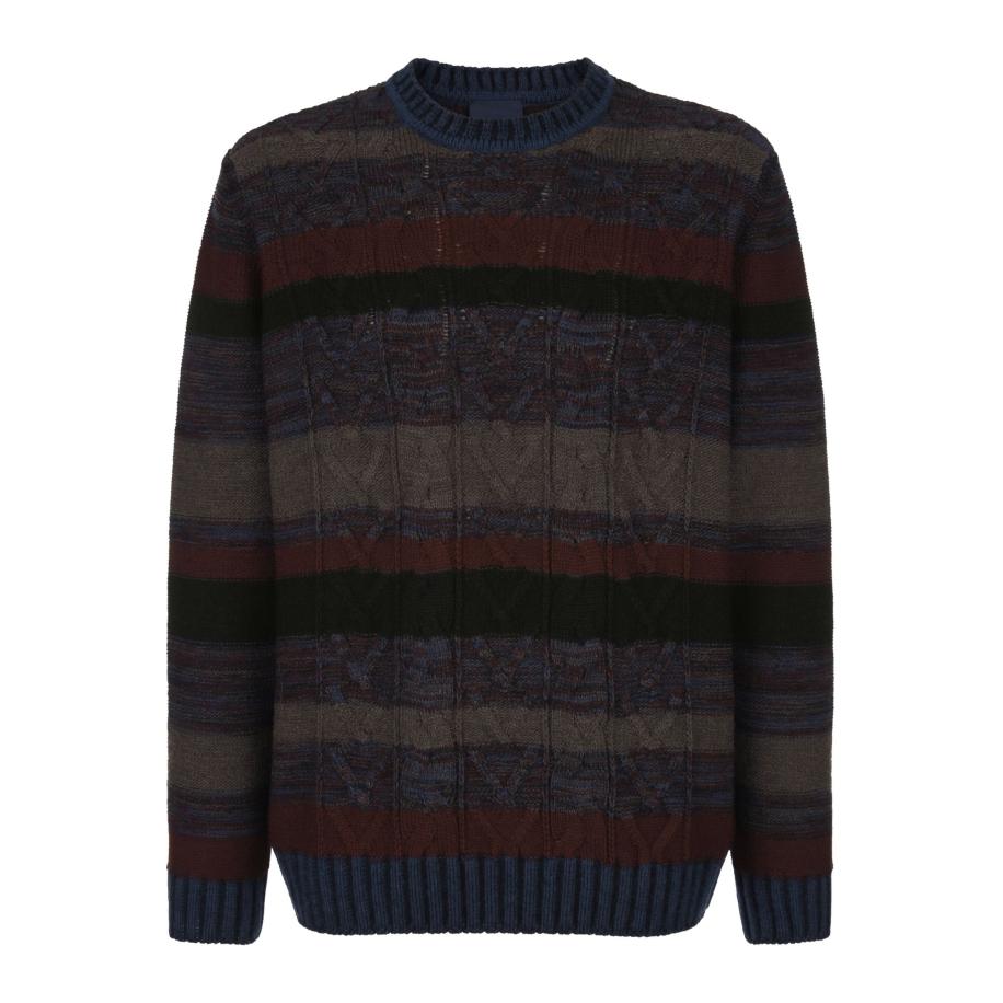 BABISTA Trui ronde halsdonkerblauw, Gestreept Blauw