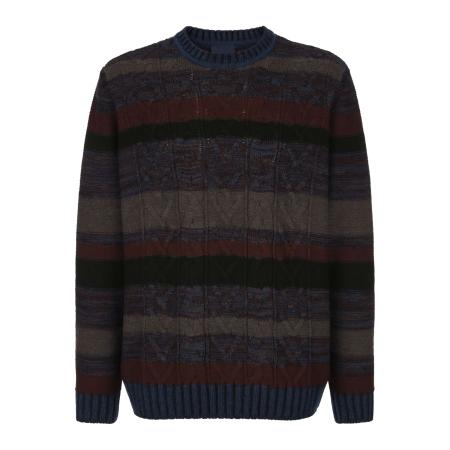 BABISTA Trui ronde halsdonkerblauw, Gestreept