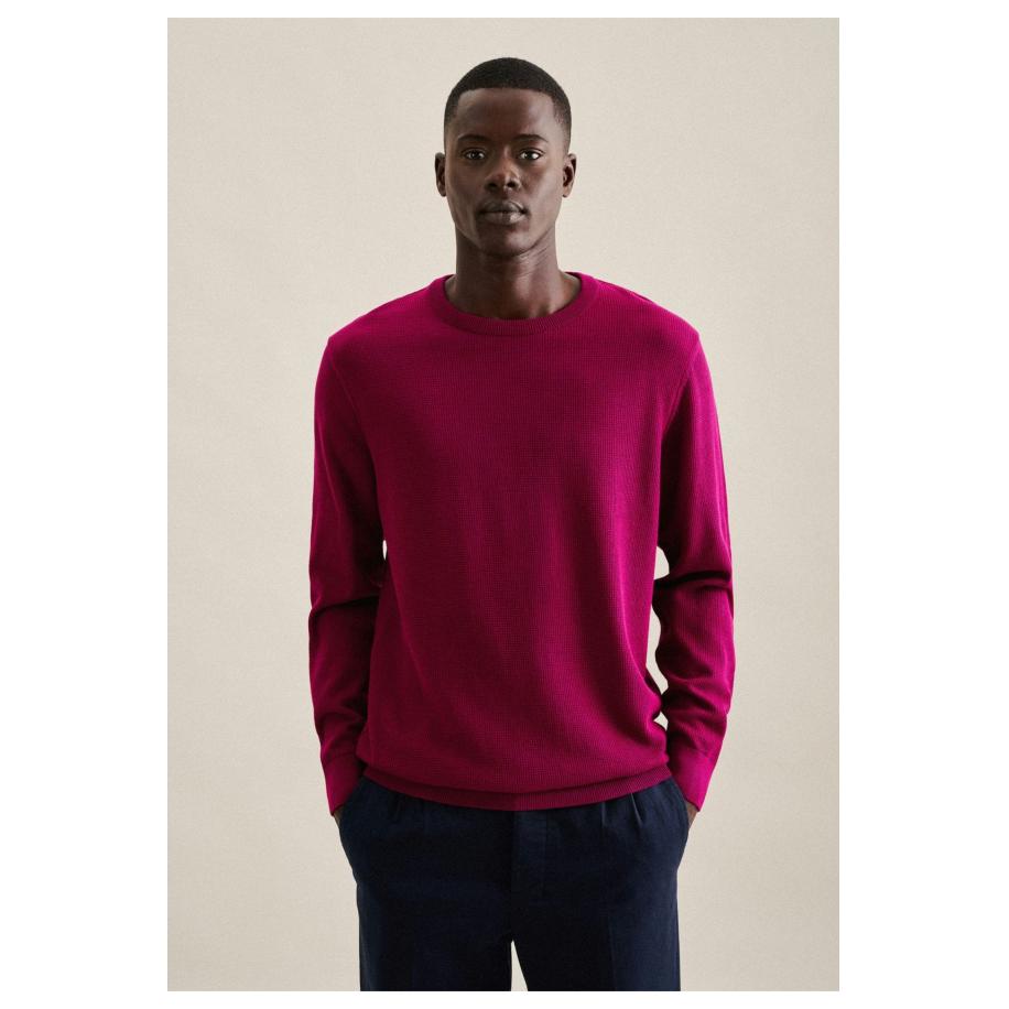 Seidensticker Trui ronde halspaars, Effen Paars