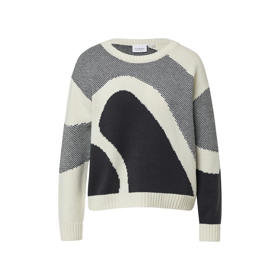 comma casual identity comma casual identity Trui lichtbeige / zwart -