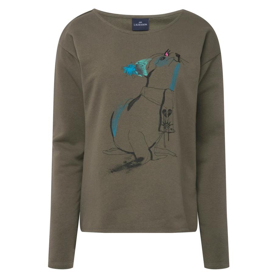 LAURASØN LAURASØN Sweatshirt donkergroen / gemengde kleuren -