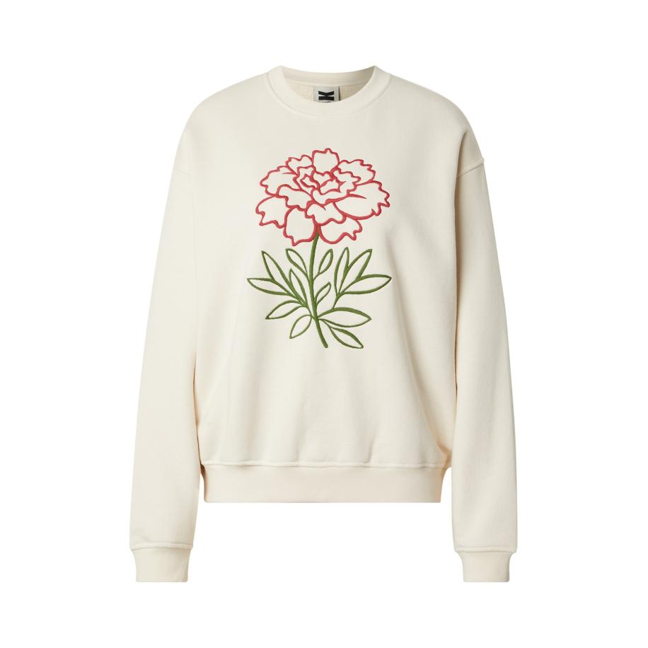 Kaotiko Kaotiko Sweatshirt CAMELIA crème / groen / knalrood -