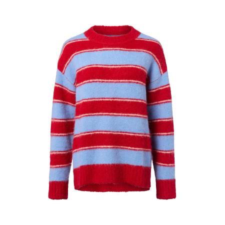 Samsøe & Samsøe Samsøe Samsøe Trui Sajeanne lichtblauw / rood