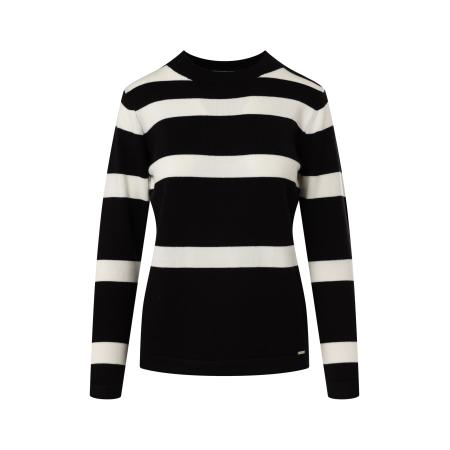 Quiosque Trui 6TP007 zwart gemêleerd / wit