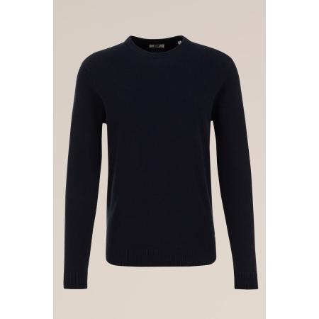 WE Fashion Heren Regular fit trui met structuur - Regular fit - Donkerblauw - Katoen - Maat: S