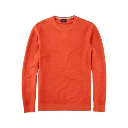 OLYMP Casual Trui ronde hals baksteenrood, Gestructureerd