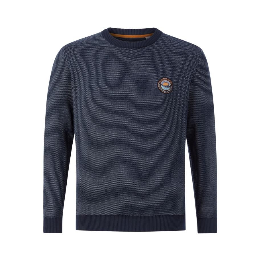 Jan Vanderstorm Trui ronde halsdonkerblauw, Motief Blauw