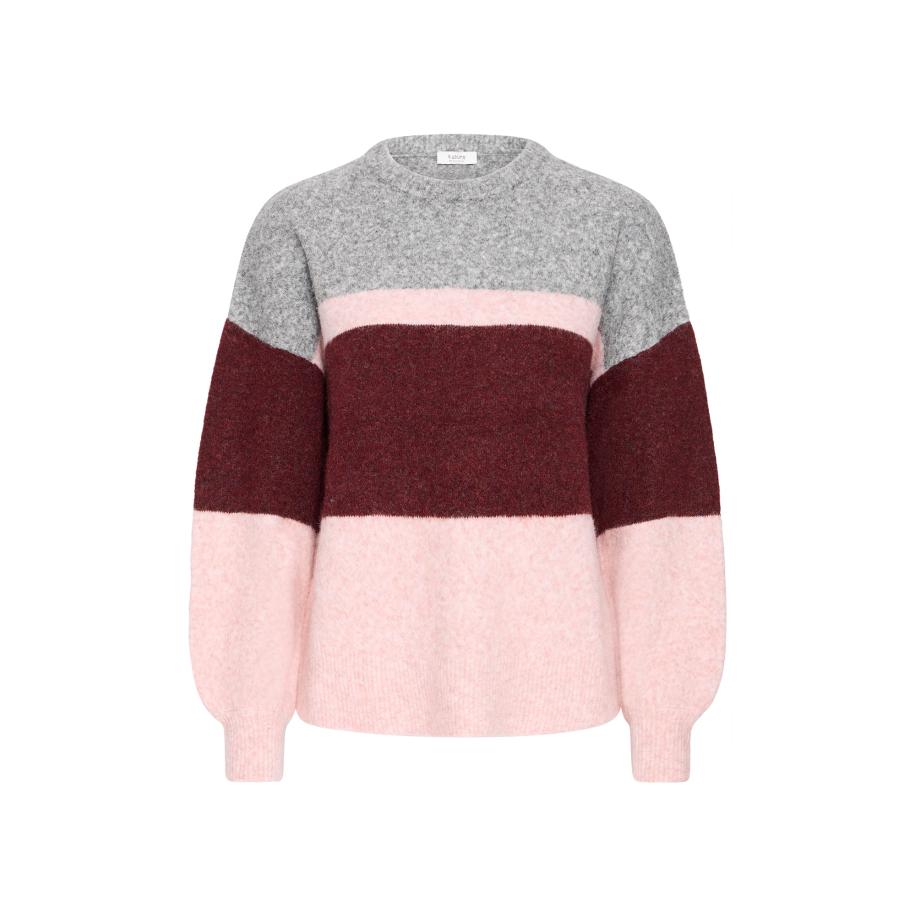 b.young b.young Trui BYOMEA grijs gemêleerd / rosa / bordeaux -