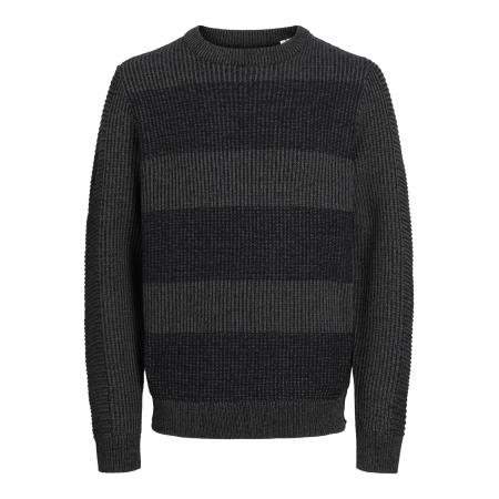 JACK & JONES Trui Hugo donkergrijs / zwart