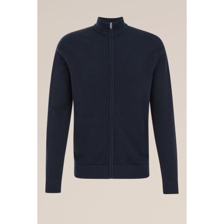 WE Fashion Heren Regular fit fijngebreid vest - Regular fit - Marineblauw - Katoen - Maat: XS