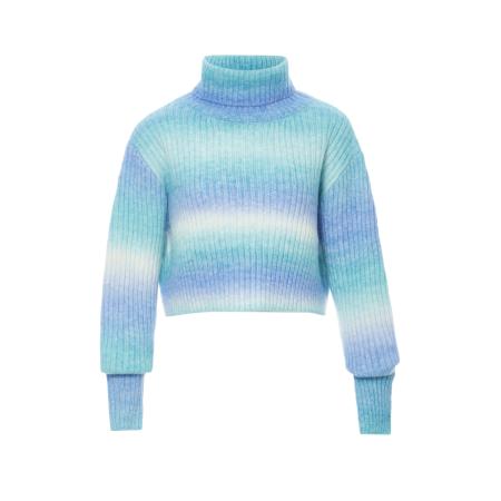 Sidona Sidona Trui turquoise / hemelsblauw / wit