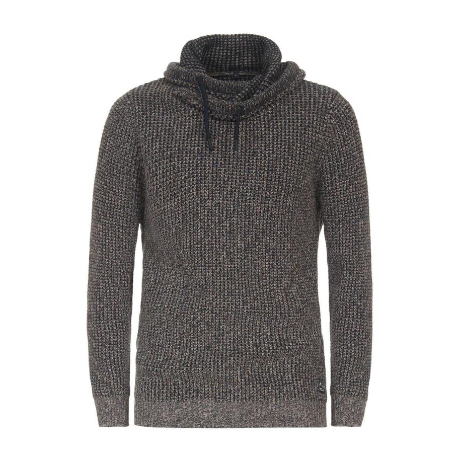 Casa Moda Casual Trui Shawl kraag bruin, Effen Bruin