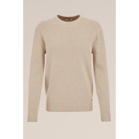 WE Fashion Heren Regular fit trui met structuur - Regular fit - Beige - Katoen - Maat: XS
