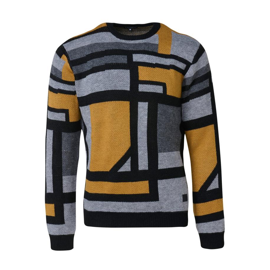 KOROSHI Trui curry / grijs / donkergrijs / zwart Grijs