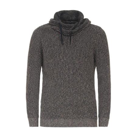 Casa Moda Casual Trui Shawl kraag bruin, Effen