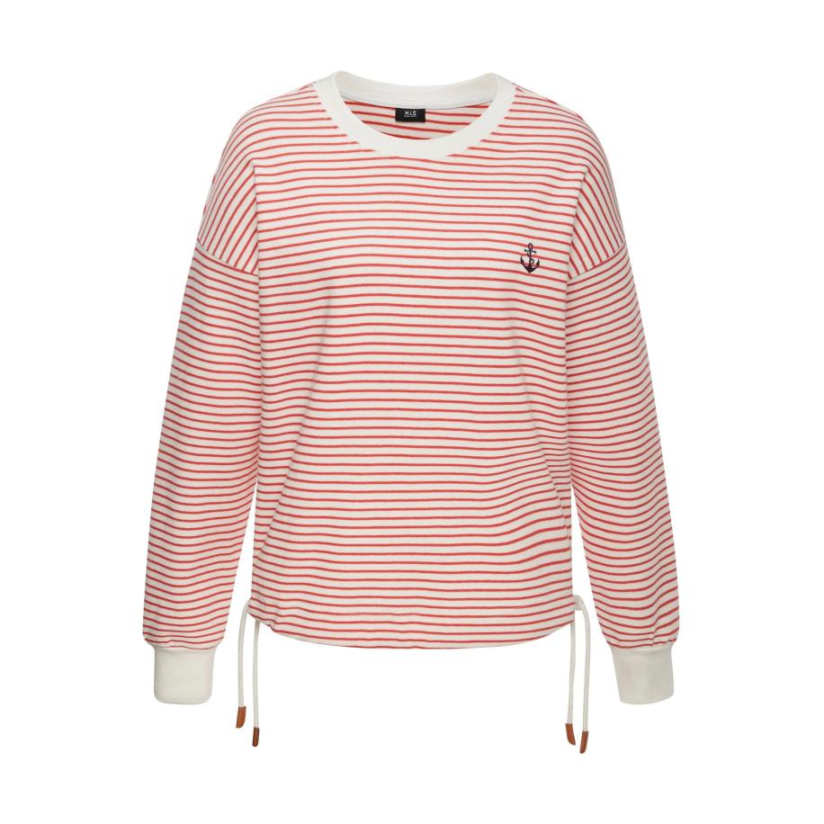 H.I.S H.I.S Sweatshirt rood / zwart / wit -