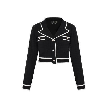 Faina faina Gebreid vest Fashion Look zwart / wit