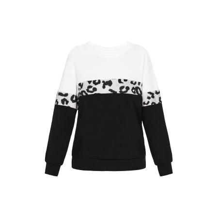 NAEMI Sweatshirt lichtgrijs / zwart / wit