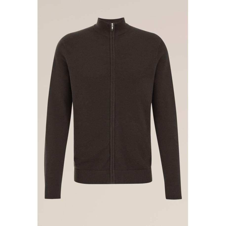 WE Fashion Heren Regular fit fijngebreid vest - Regular fit - Bruin - Katoen - Maat: XS Bruin