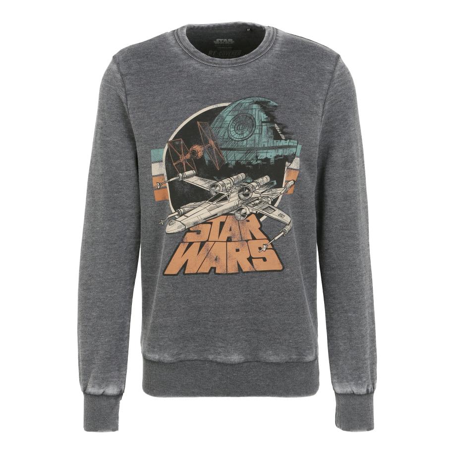 Recovered Recovered Sweatshirt Star Wars Empire Strikes Back Retro X-Wing grijs -