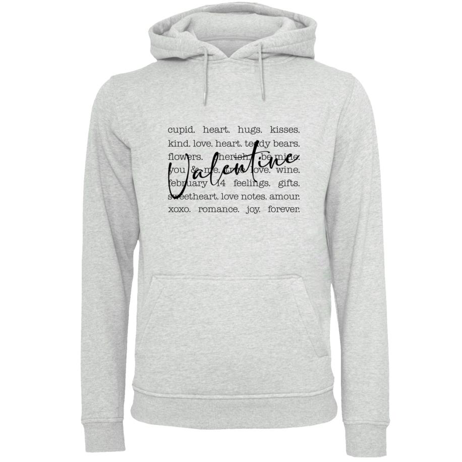 F4NT4STIC F4NT4STIC Sweatshirt Valentine Herz Hugs Kisses Love Flowers Joy grijs -
