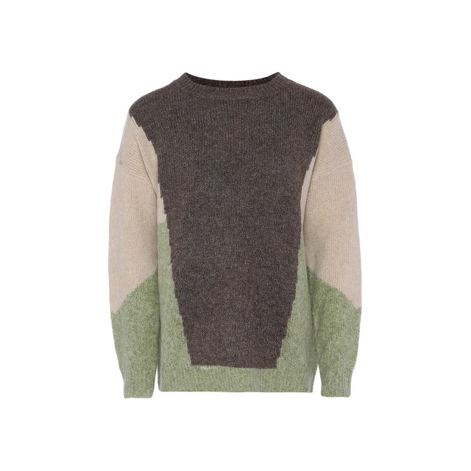 Tanuna Tanuna Trui beige / antraciet / groen -