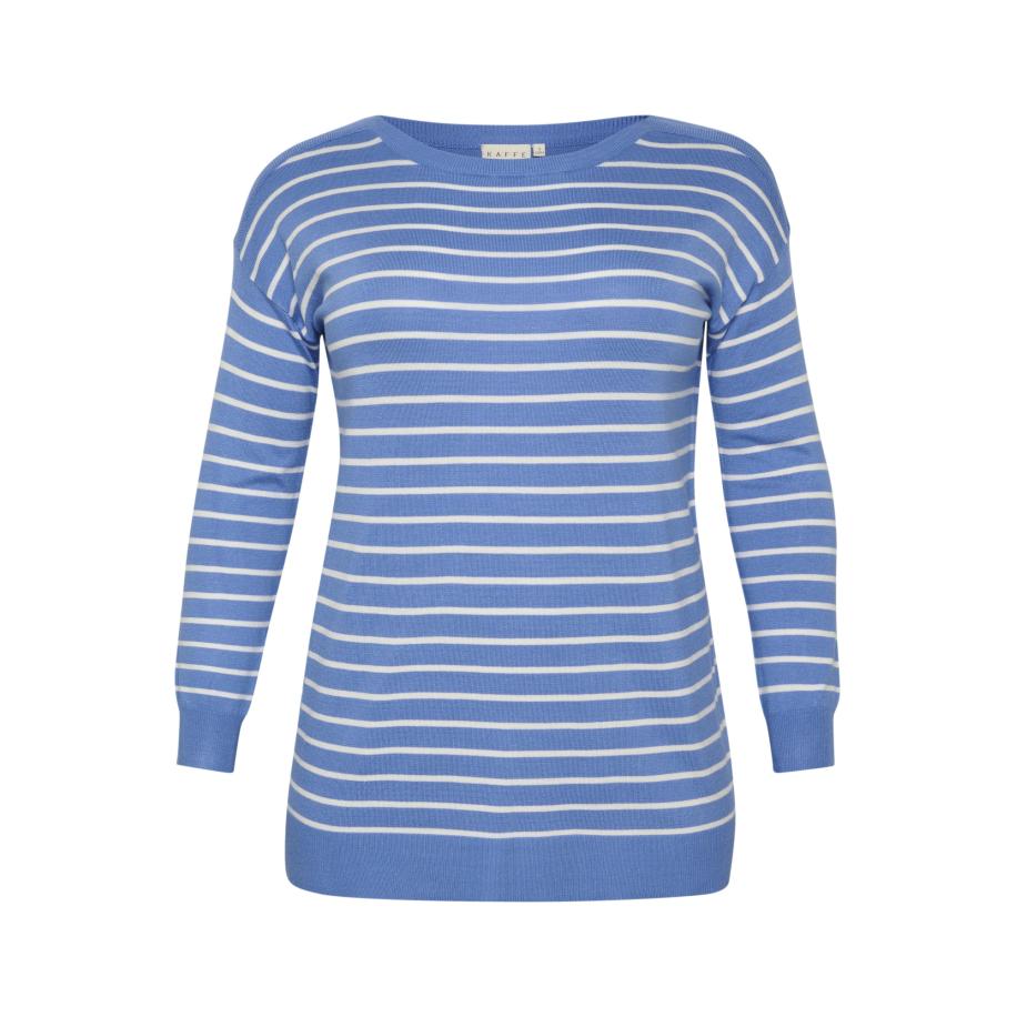 Kaffe KAFFE CURVE Trui Malan azuur / wit -