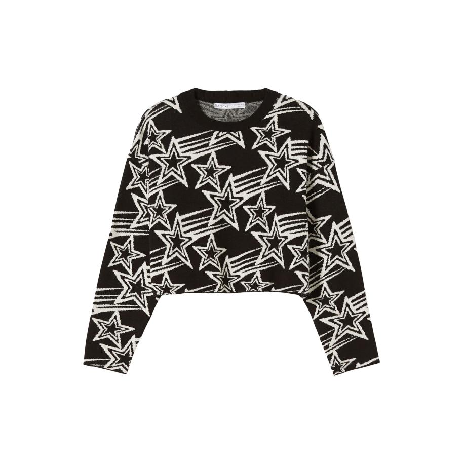 Bershka Bershka Trui zwart / wit -