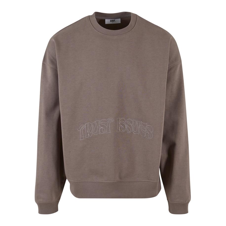 DEF DEF Sweatshirt Trust Issues bruin gemêleerd Wit