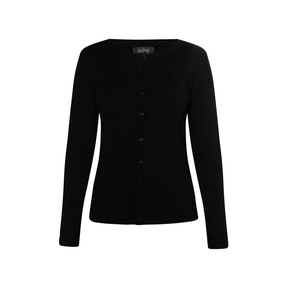 Usha usha BLACK LABEL Gebreid vest Nowles zwart -