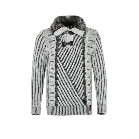 Cipo & Baxx CIPO & BAXX Trui lichtgrijs / zwart