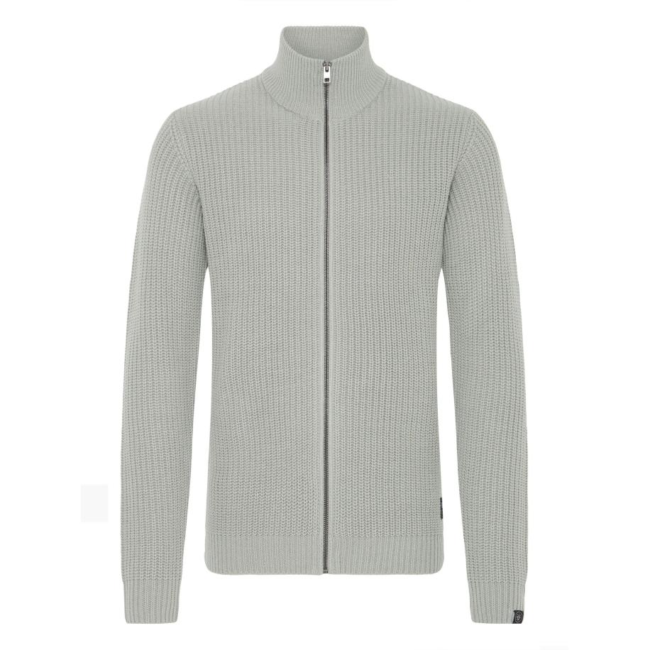 !Solid Gebreid vest Arno grijs Grijs