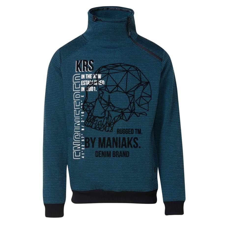 KOROSHI Sweatshirt indigo / zwart / wit Blauw