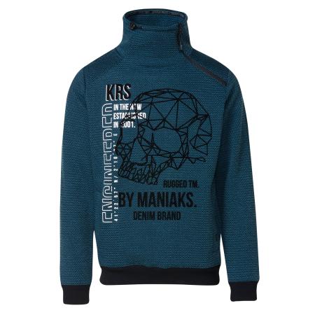 KOROSHI Sweatshirt indigo / zwart / wit