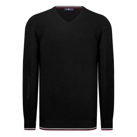 Jimmy Sanders Jimmy Sanders Trui karmijnrood / zwart / wit