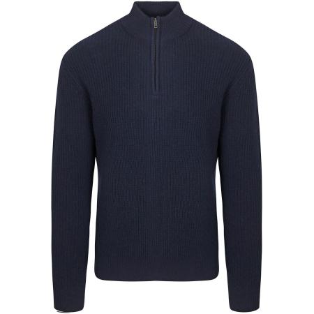 Steppin' Out Half Zip Trui Lamswol Navy