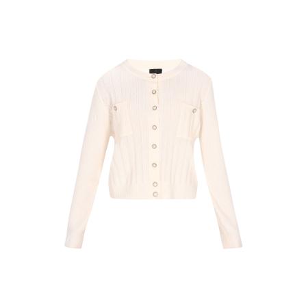 DreiMaster DreiMaster Klassik Gebreid vest Classic Look wolwit