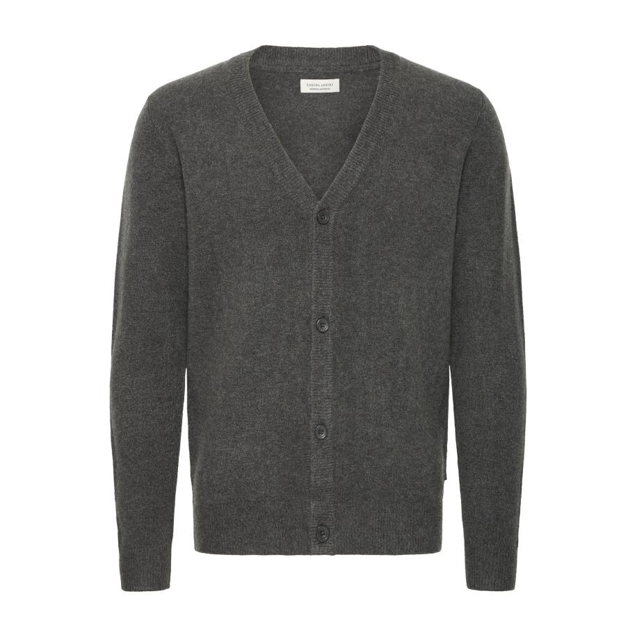 Casual Friday Casual Friday Gebreid vest Heine donkergrijs -