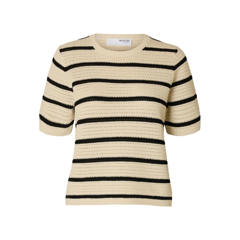 Selected SELECTED Trui SLFVINNA beige / zwart -
