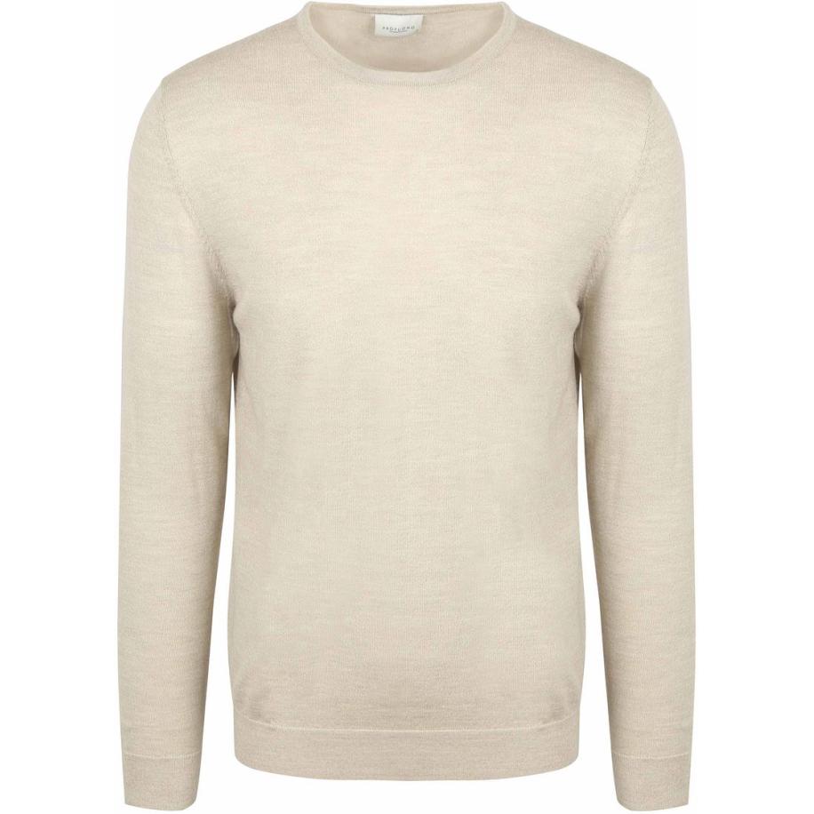 Profuomo Pullover Merinowol Beige Bruin