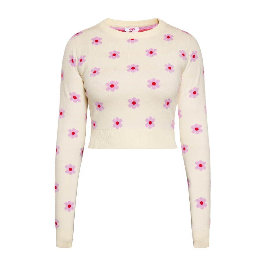 MYMO MYMO Trui crème / pink / bloedrood -