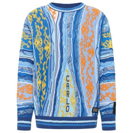 carlo colucci Carlo Colucci Trui di Cicco blauw / geel / oranje / wit