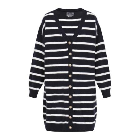 DreiMaster DreiMaster Maritim Gebreid vest nachtblauw / wit