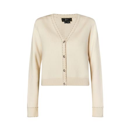 Faina faina Gebreid vest lichtbeige / parelwit