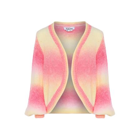 Sidona Sidona Gebreid vest lichtgeel / rosa